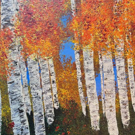 20 x 16 Inch Original Aspen Painting on Stretched Canvas item
