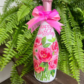 Happy Birthday - Handcrafted Rose Prosecco Gift Item item