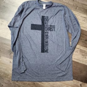 (M) “I Can Do All Things Through Christ” LS T-Shirt item