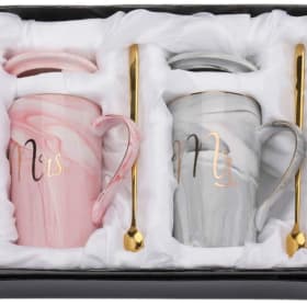 Yesland 13.5 Oz Mr and Mrs Coffee Mugs, Wedding Gifts for Co item