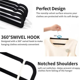 Pant Hangers, Velvet Hangers with Short Neck Non-Slip, 35cm( item