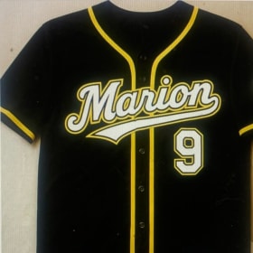 Photo of Black White-Old Gold Baseball Jersey