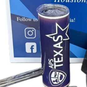 APS TEXAS Steel Tumbler with Metal Straw & Brush Set item