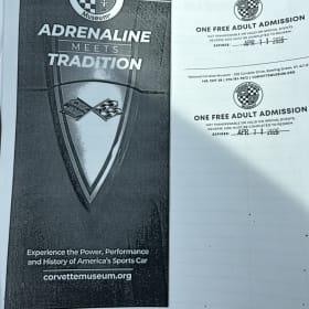 2 National Corvette Museum Tickets item