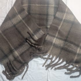 Classic Wool Plaid Shawl / Blanket Scarf item