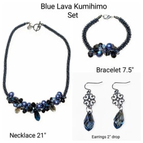 Rose Jewlery, Blue lava Kumihimo set item