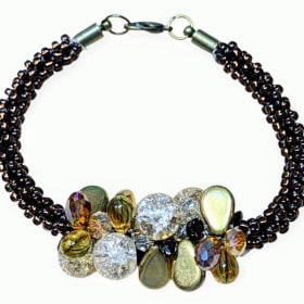 Rose Jewlery, Brown Lava Kumihimo set item