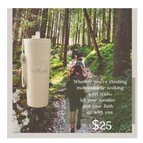 White Tumbler w/strap item