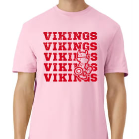 Vintage Vikings Logo Shirt - Pink (Youth/Adult) item