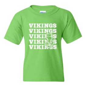 Vintage Vikings Logo Shirt - Lime Green (Youth/Adult) item