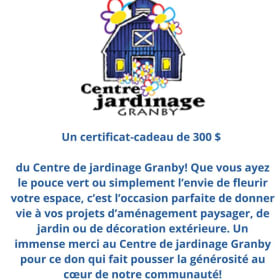Certificat cadeau valeur de 300$ item