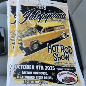 Jalopyrama Tribute Show Poster and a decal item