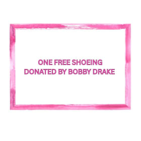 Free shoeing donated by Bobby Drake item
