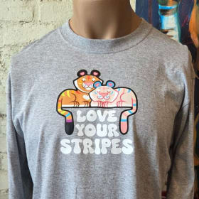 Love Your Stripes Long Sleeve T-Shirt (Dark Gray) item