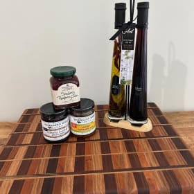 Cutting Board + $25 Gift Card + Oils + Jams item