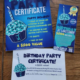 Birthday Party Certificate from Laketown Gymnastics item