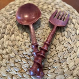 19. Malawian Wooden Salad Tongs item