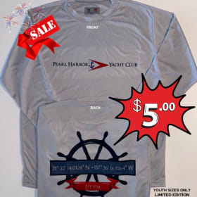 Rash Guard- Gray, Lat-Long Wheel -YOUTH- Small item