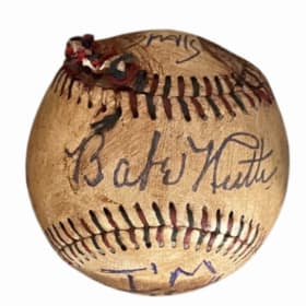 Babe Ruth Replica ball with Scotty Smalls apology item