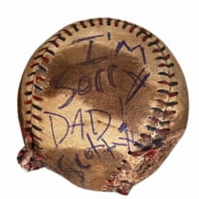 Babe Ruth Replica ball with Scotty Smalls apology item