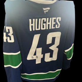 Signed Canucks Hughes Jersey item