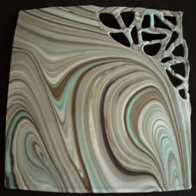 Handcrafted Elegance: Glass Art Plate by Laurie Garrett item