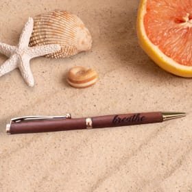 Handmade Engraved Purpleheart Wooden Pen item