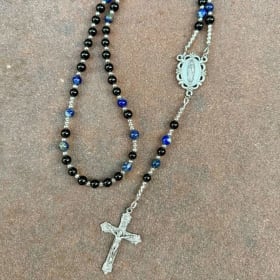 Tourmaline, Lapis Lazuli, and Hematite Rosary item