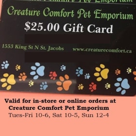 $25 Gift Card Creature Comfort Pet Emporium item