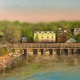 Jeune fille près du quai de North Hatley de Michael Thomson item