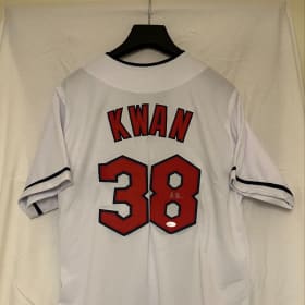 #21- Autographed White Steven Kwan Jersey item