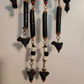 Vintage African Wood & Bone Necklace item