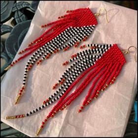 Brazilian Multi-Coloured Beaded Earrings item