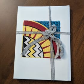 34. Four Greeting Cards with Malawi chitenji fabric #3 of 4 item