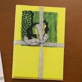 37. Four Greeting Cards with Malawi chitenji fabric #3 of 4 item