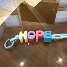 Hand-made Bag Charm "HOPE" with Knot (Price per Charm) item