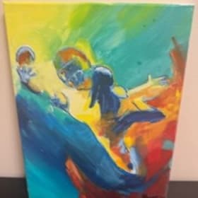 Item 22 - Football Player by Leah Thompson Originals item