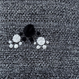 52x54 Gray Afghan with paw prints item