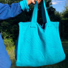 Zebra Quilted Shopper Tote Bag by abacaxi item