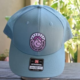 Smoke Blue 112 Trucker Hat – White & Purple Patch item