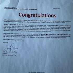 One Night Accommodation at SUPER 8 Cochrane item