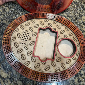 Custom Sandpoint Football Cribbage Board with Cedar Top item