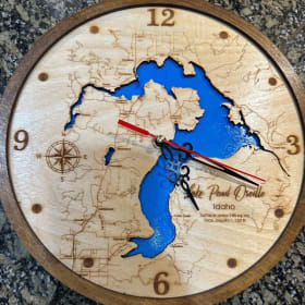Lake Pend Oreille Clock & Topographic Map Set item