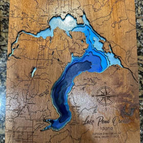Lake Pend Oreille Clock & Topographic Map Set item
