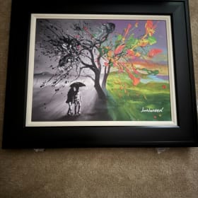 Jim Warren Framed Painting: Going Where the Grass is Greener item
