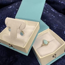 Larimar Jewelry Set: Earrings and Ring item