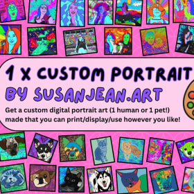 Custom Digital Art Portrait by Susan Jean Art item