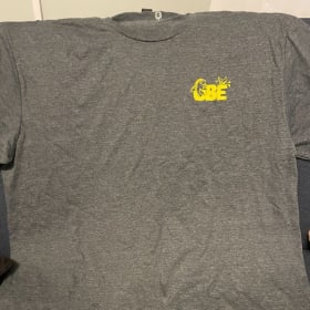 OBE Grey Soft T-Shirt Yellow Pocket Logo - Adult Small item
