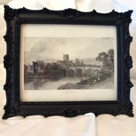 Pair of Antique Victorian Etchings in black frames item