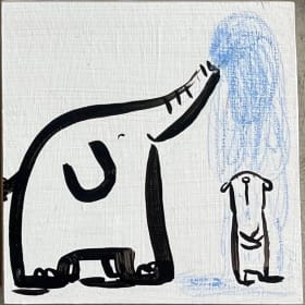 Elephant Shower - Original Artwork by Basak Agaoglu item